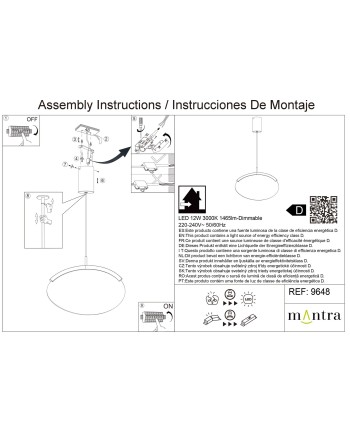 OASIS * COLGANTE LED 12W ORO - DIMABLE TRIAC